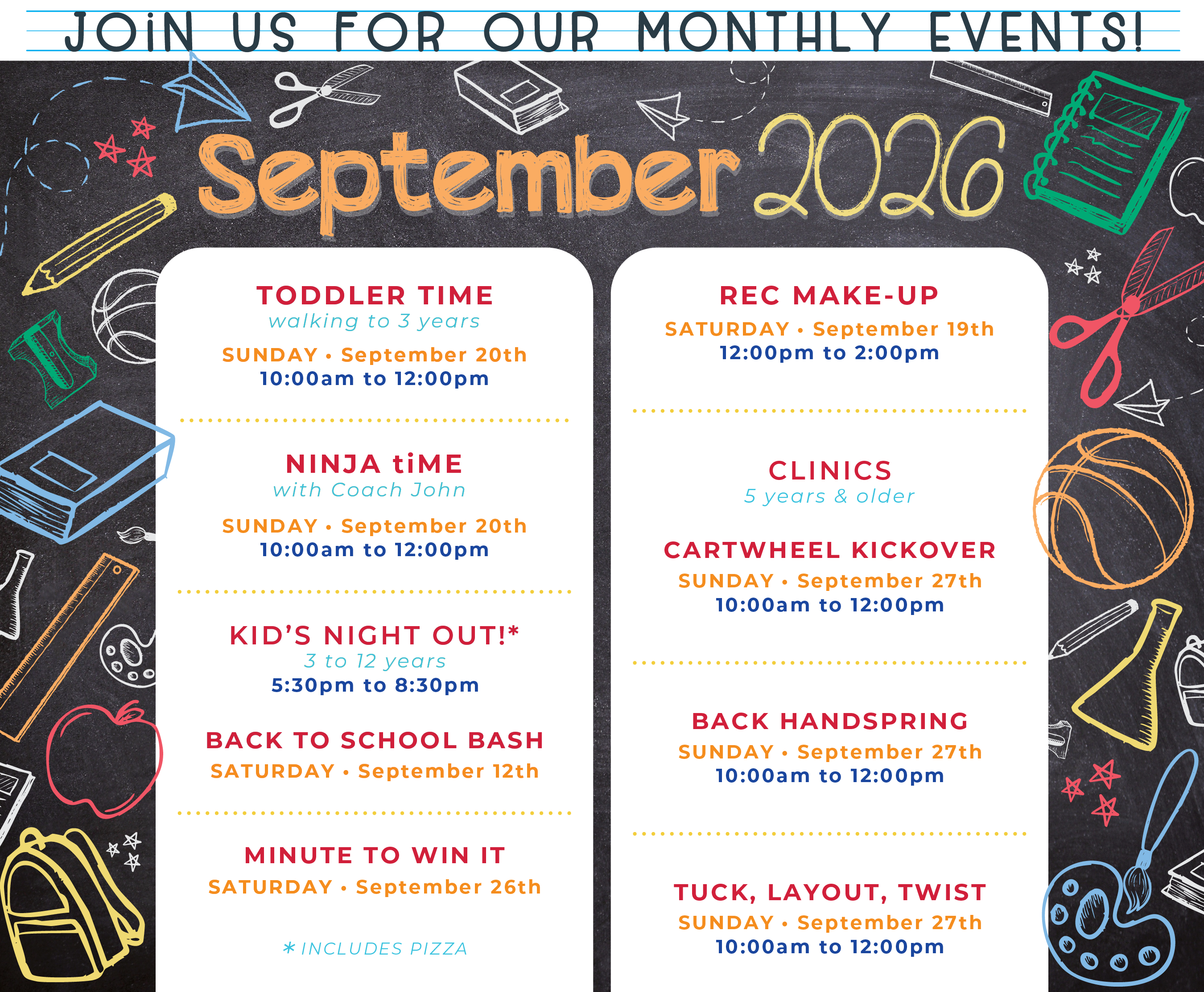 Monthly events
